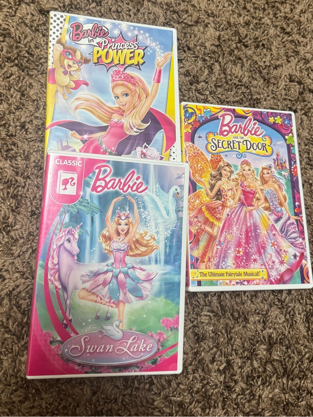 Barbie Swan Lake DVD, Barbie and The Secret Door DVD, 2000s barbie DVDs